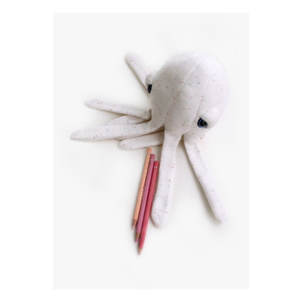 Doudou mini poulpe Albino 30 cm Blanc- Image produit n°8
