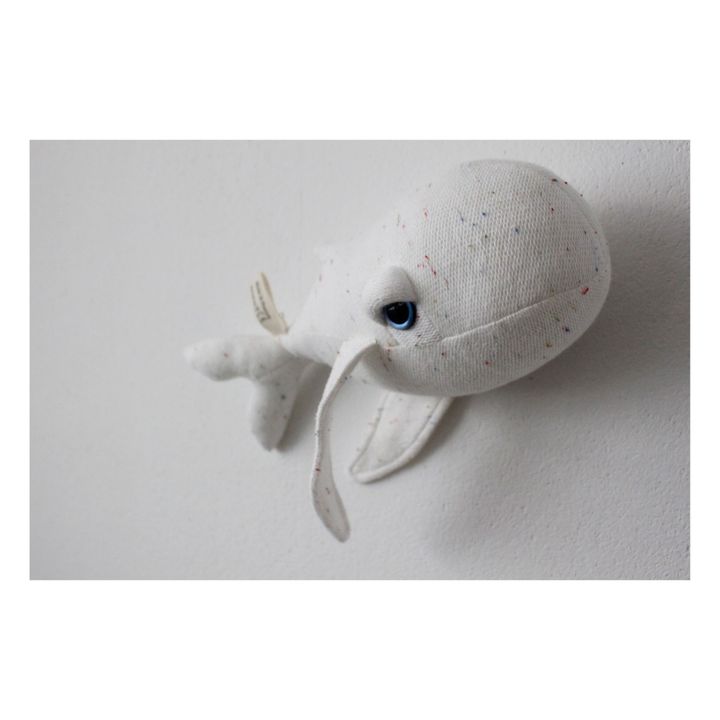 Doudou mini baleine Albino 30 cm | Blanc- Image produit n°3