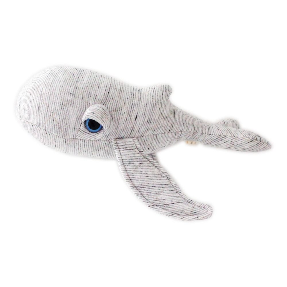 Bigstuffed - Peluche mini baleine Grandpa 30 cm - Gris