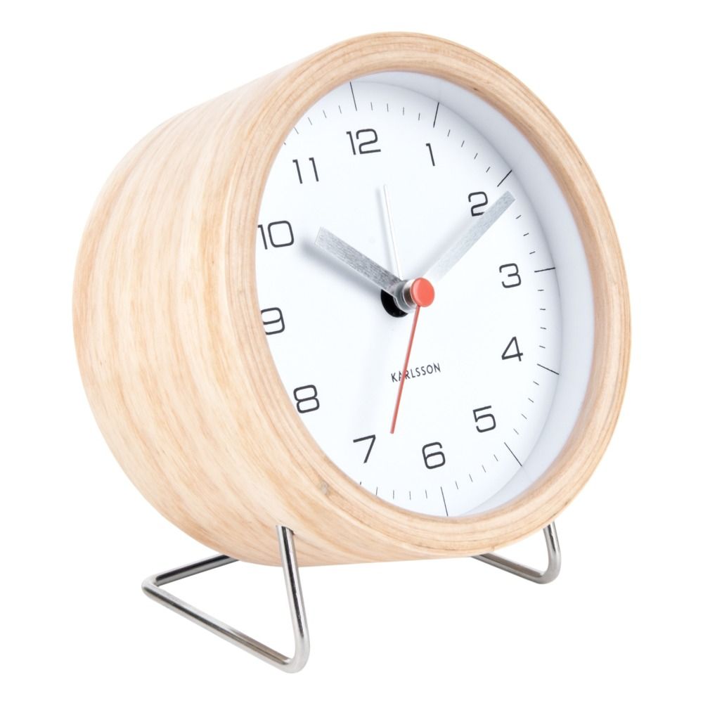 Present Time - Réveil en bois - Blanc