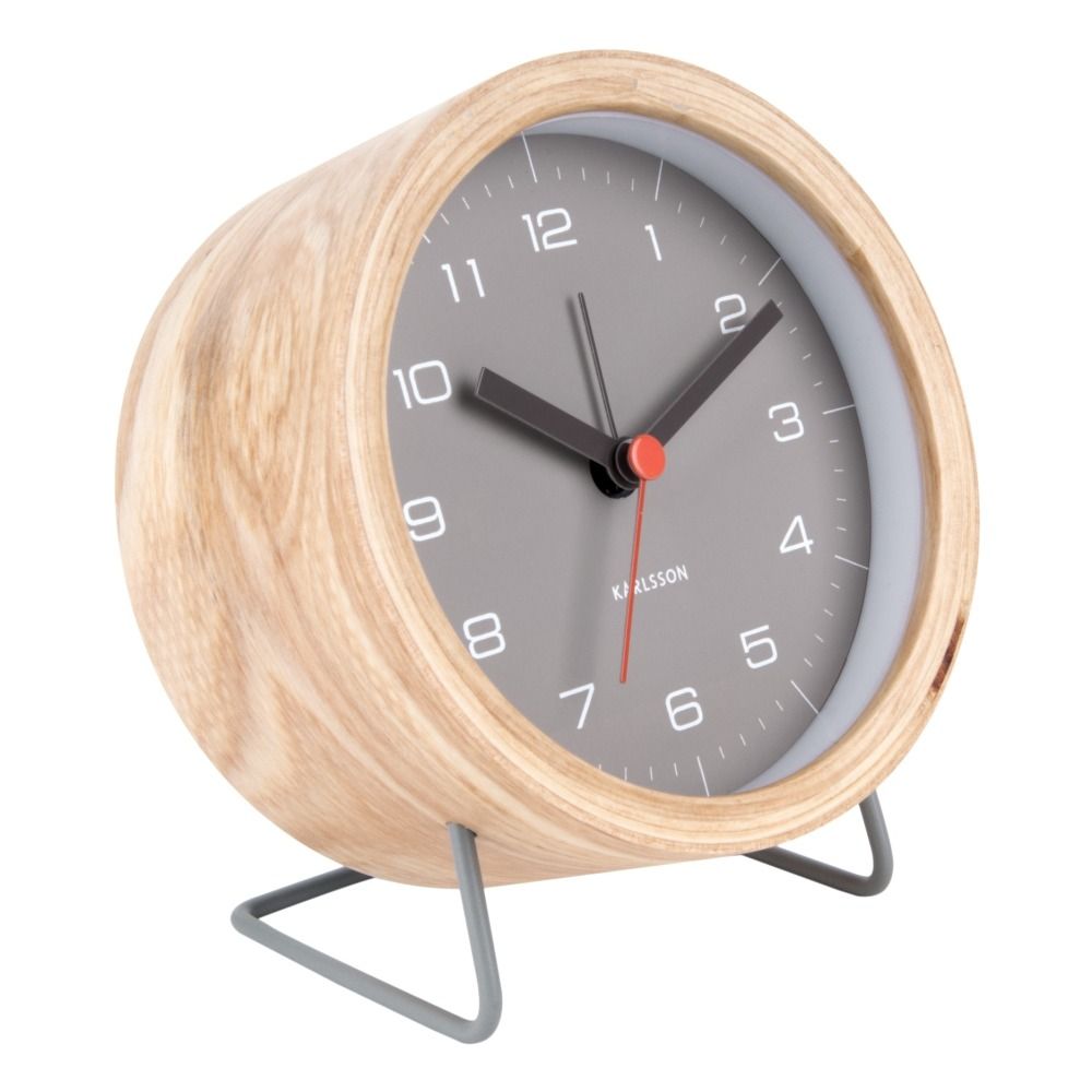 Wooden Alarm Clock Grey- Product image n°0