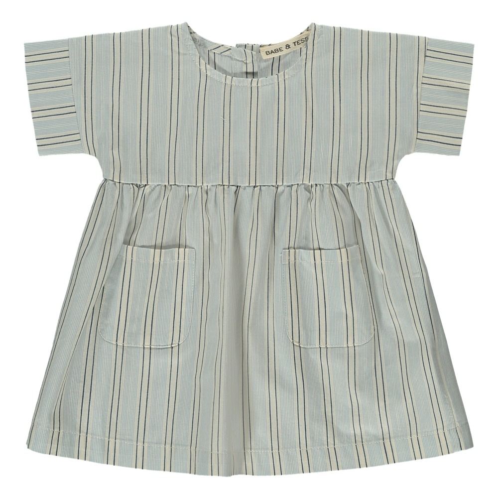 Babe & Tess - Robe Rayures - Fille - Bleu pâle