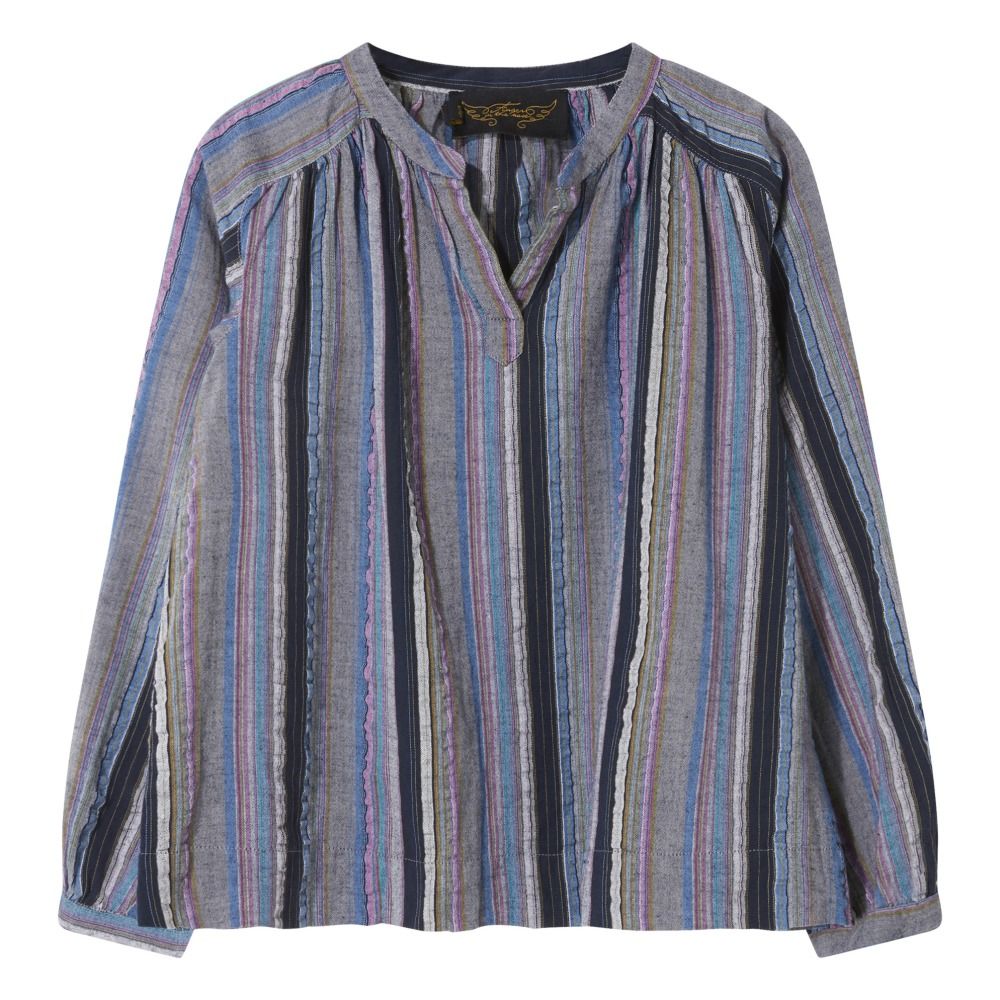 Finger in the nose - Blouse Ample Rayures Dillon - Fille - Bleu