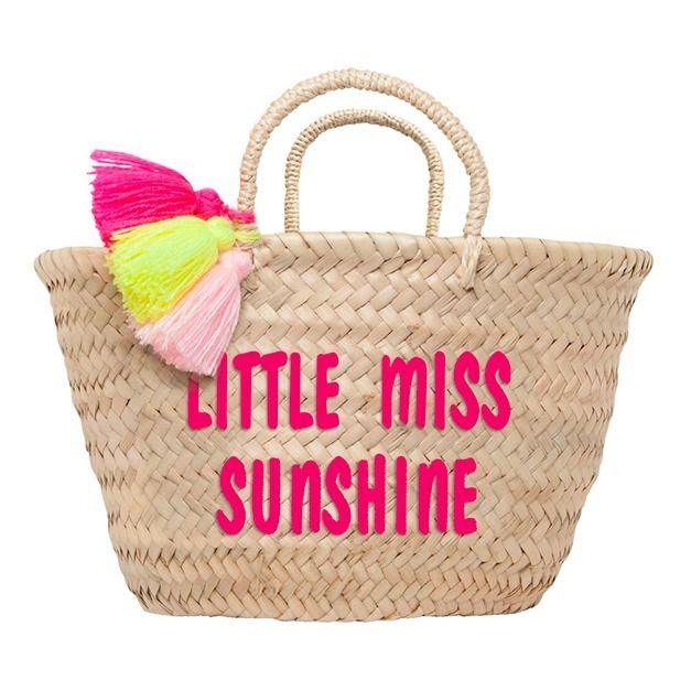 Rose in April - Panier brodé enfant Little miss Sunshine - Fille - Rose fuschia