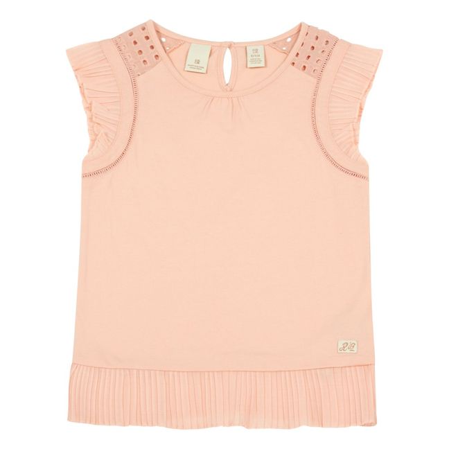 Pleated Ruffle Top Dusty Pink