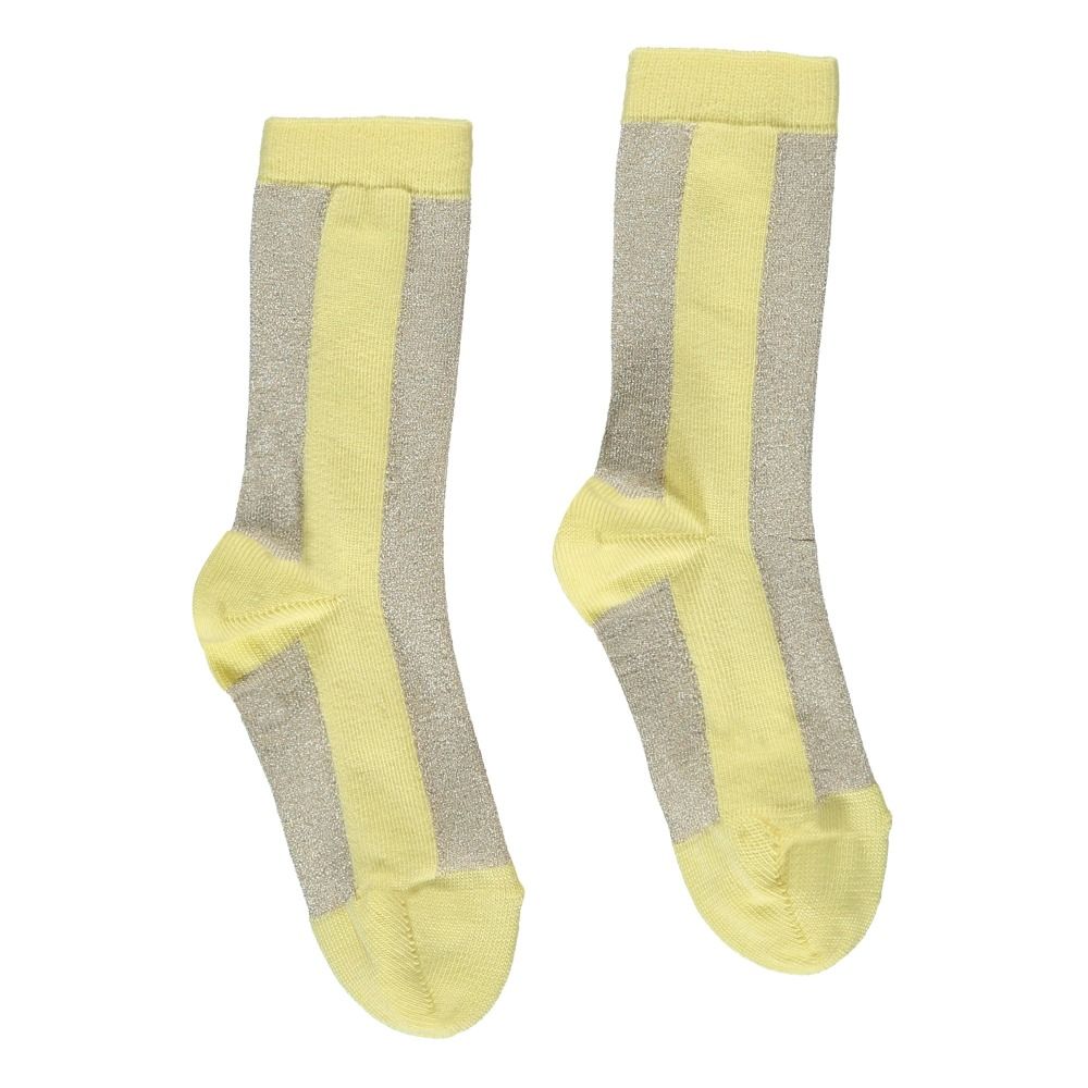 Simple Kids - Chaussettes Bicolore Lurex Elise - Fille - Jaune pâle