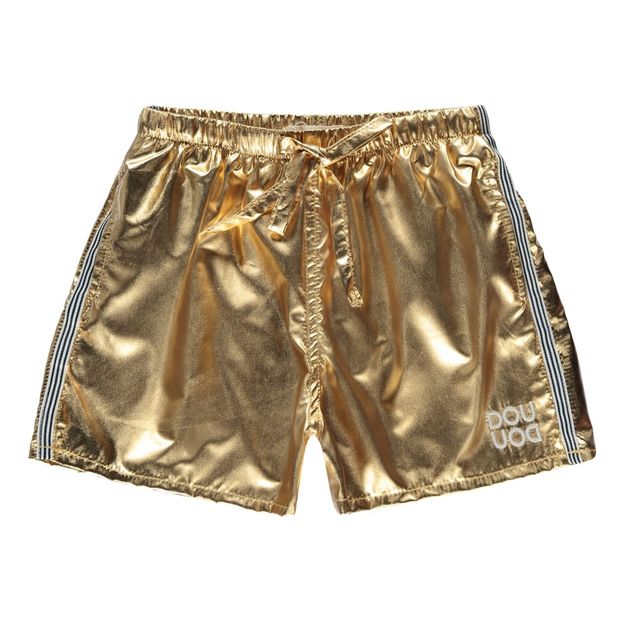 gold metallic shorts