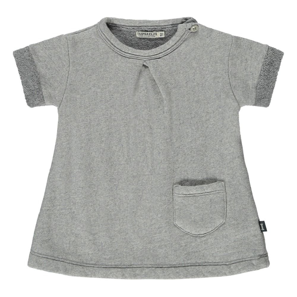 Imps & Elfs - Robe Intérieur Eponge Coton Bio - Fille - Gris chiné