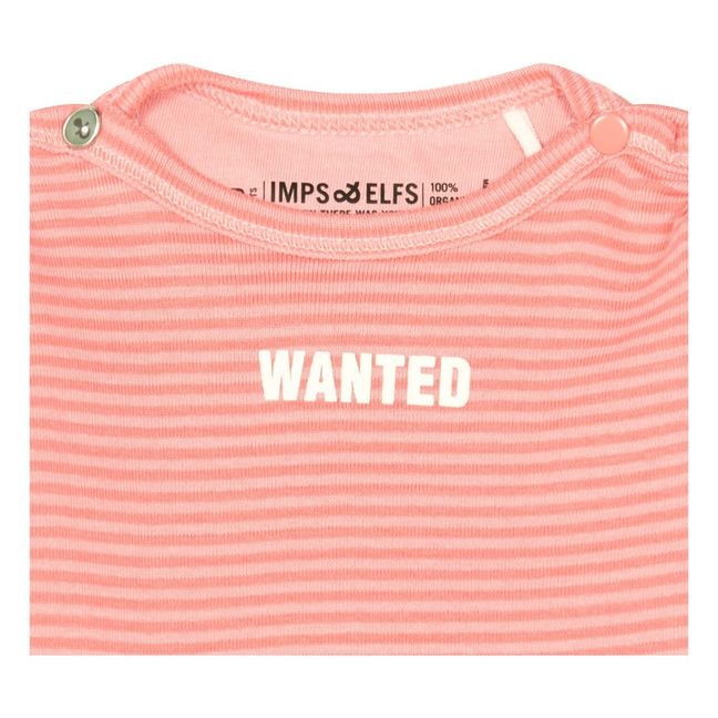 Wanted Striped Organic Cotton T-Shirt | Pink