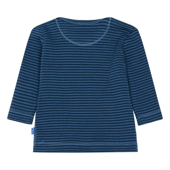 Wanted Striped Organic Cotton T-Shirt | Blue