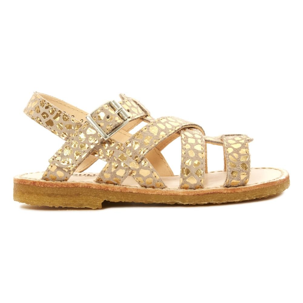 Angulus - Sandales Cuir Multi Brides à Boucle Mosaiques - Fille - Ecru