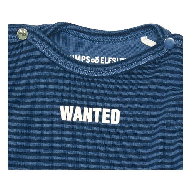 Wanted Striped Organic Cotton T-Shirt | Blue