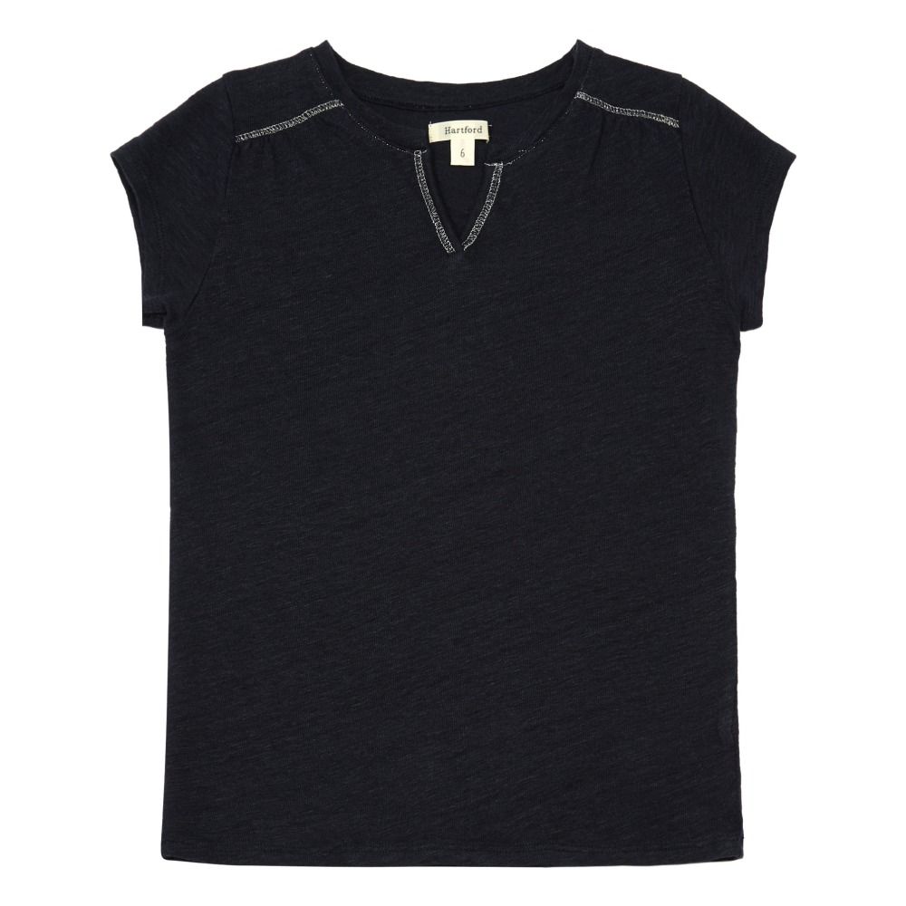 Hartford - Top Lin Coutures Lurex Tuit - Fille - Bleu noir
