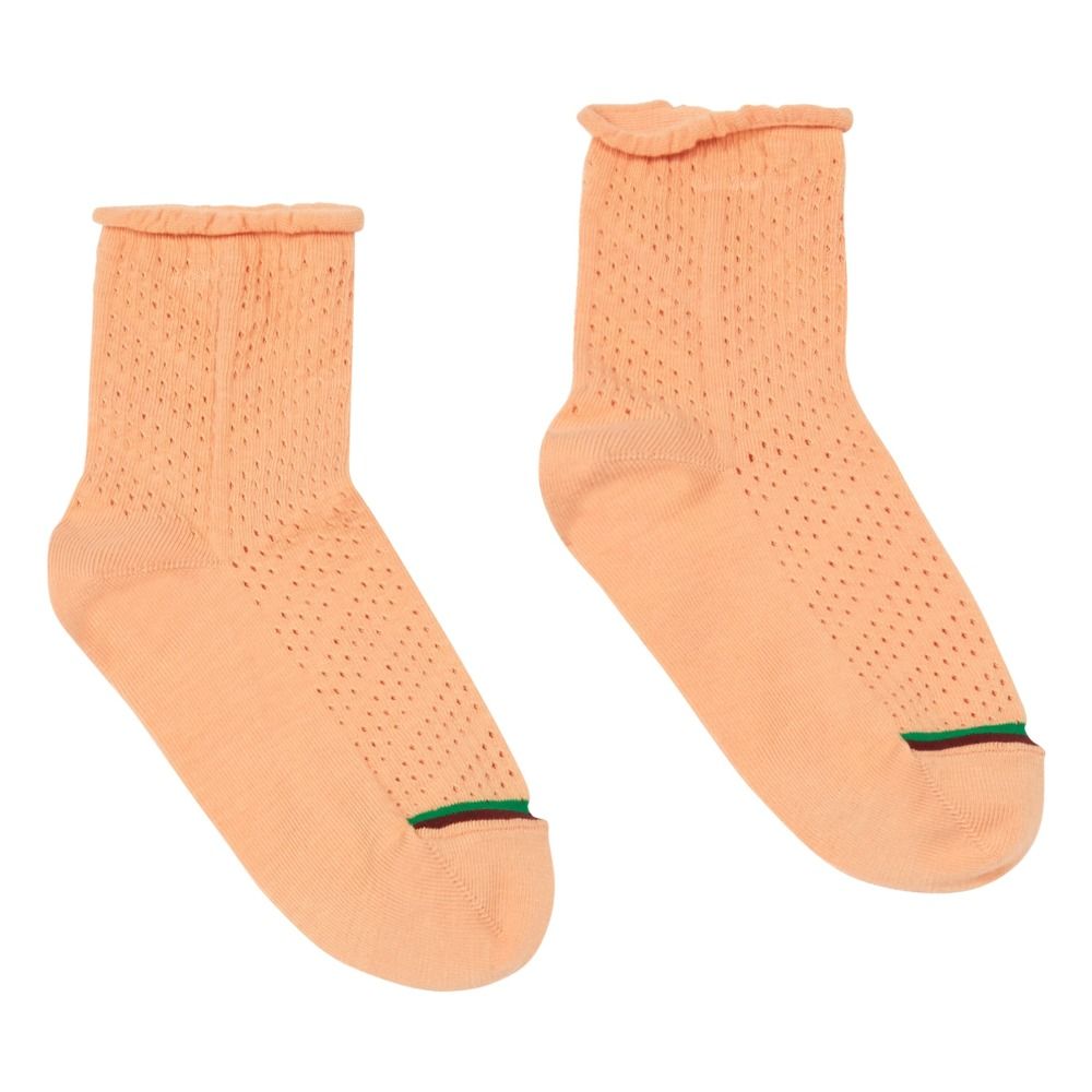 Polder Girl - Chaussettes Ajourées Shark - Fille - Rose pêche