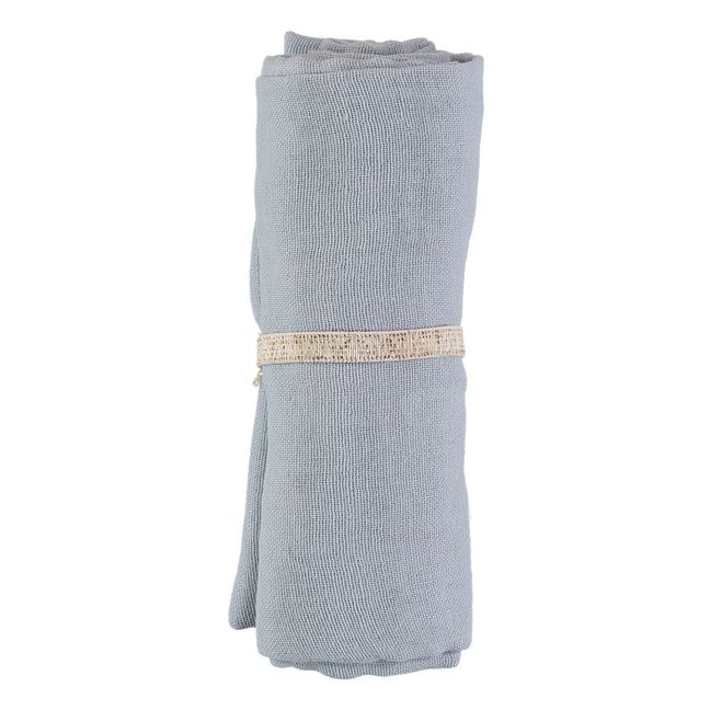 Butterfly Double Cotton Gauze Swaddle 100x120cm | Light blue