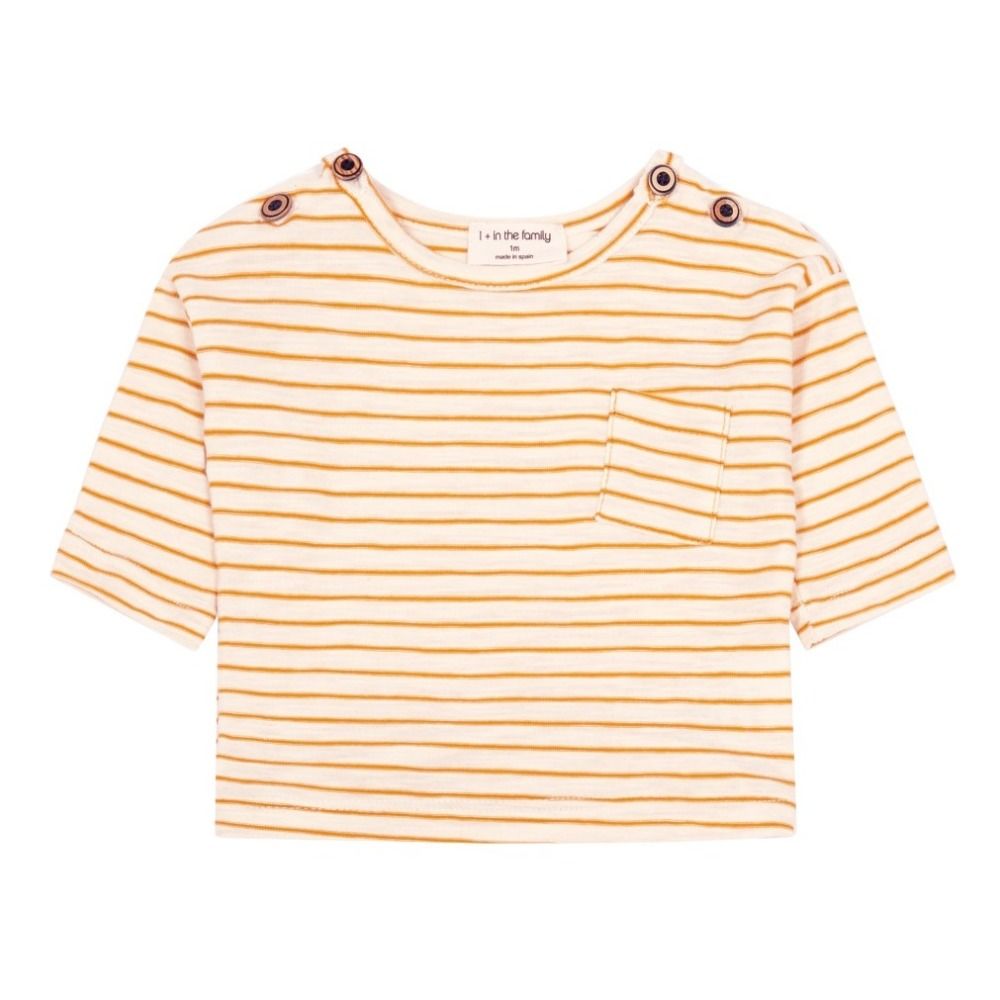 1+ in the family - T-shirt Rayé Renoir - Fille - Jaune moutarde