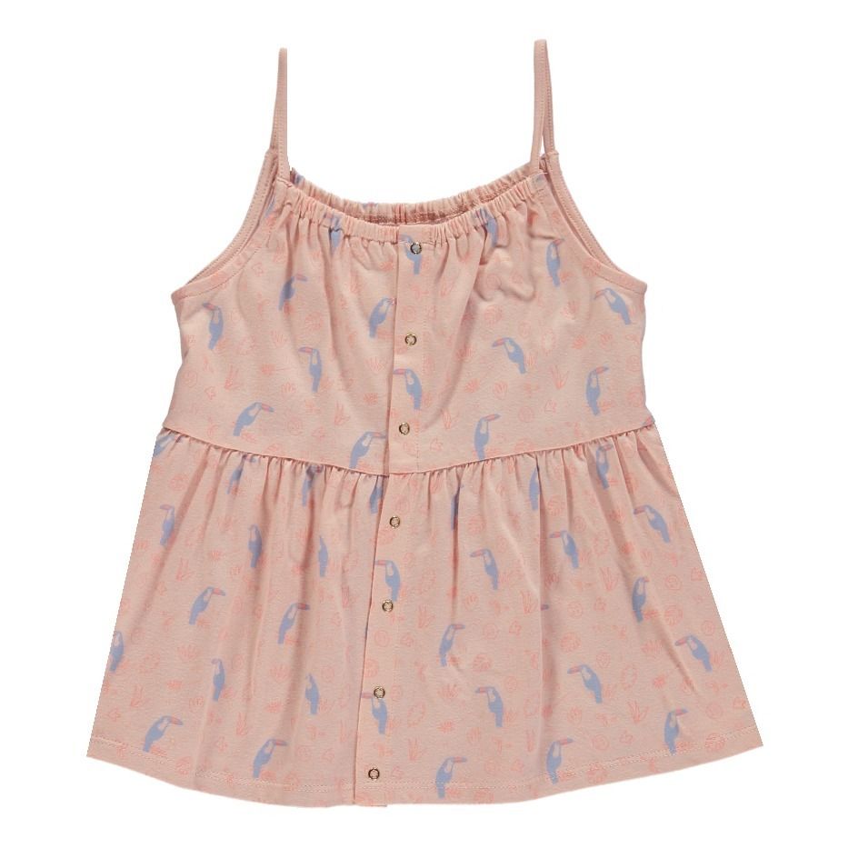 Blune Kids - Top Motif Toucans Tropicool - Fille - Rose poudré