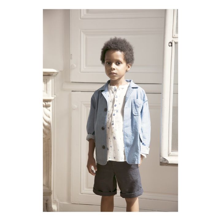 Louis Louise - Grandad Star Cotton Crepe Curtain - Blue | Smallable Louis Louise - Grandad Star Cotton Crepe Curtain - Blue | Smallable