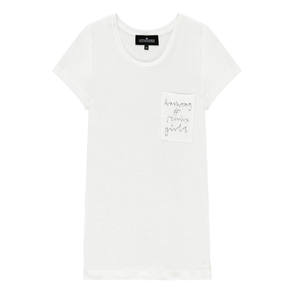 Designers Remix Girls - T-Shirt Lin New Blos Hashtag - Fille - Blanc