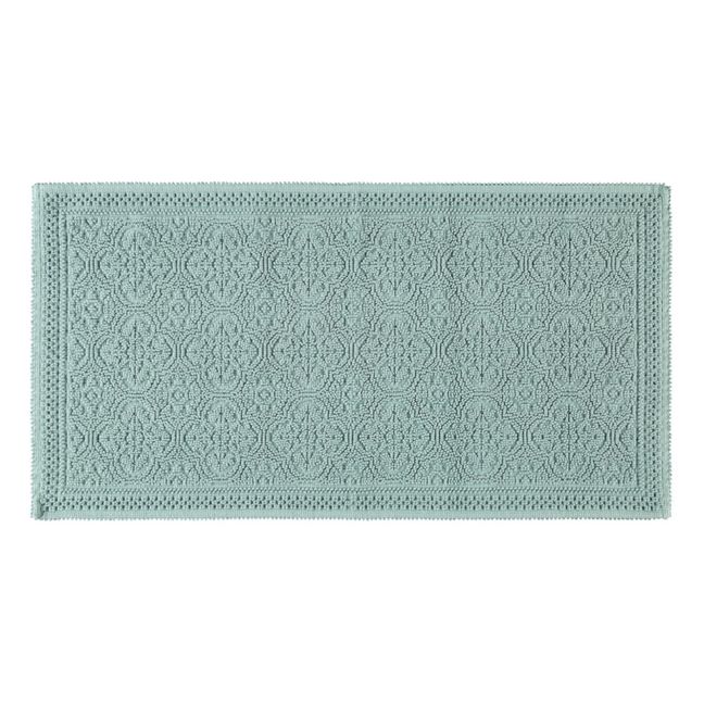 Relief Pattern Cotton Bath Mat 55x110cm | Celadon