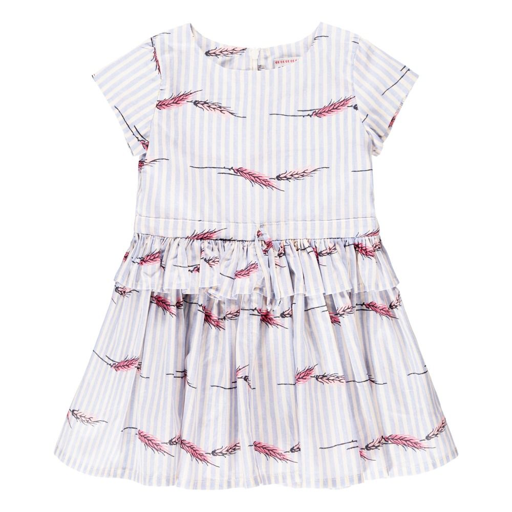 Morley - Robe Volants Rayée Epis de Blé Hannah - Fille - Bleu ciel