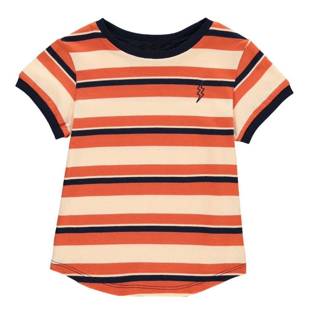 Hundred Pieces - T-shirt Rayures Flash - Fille - Rouge