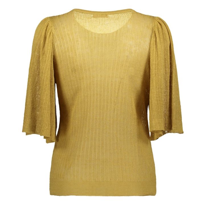 Linen Flare Sleeve Jumper | Yellow Curry colour- Product image n°5