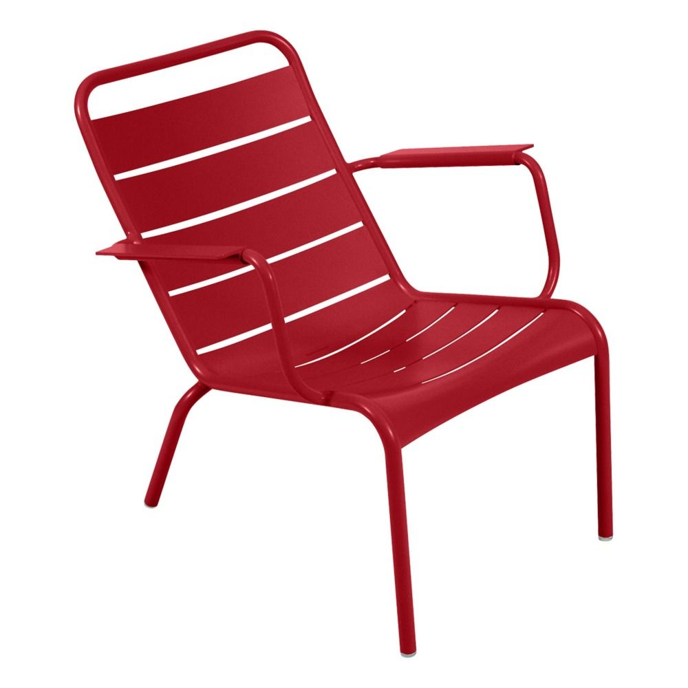 Fermob - Fauteuil bas Luxembourg en aluminium - Coquelicot