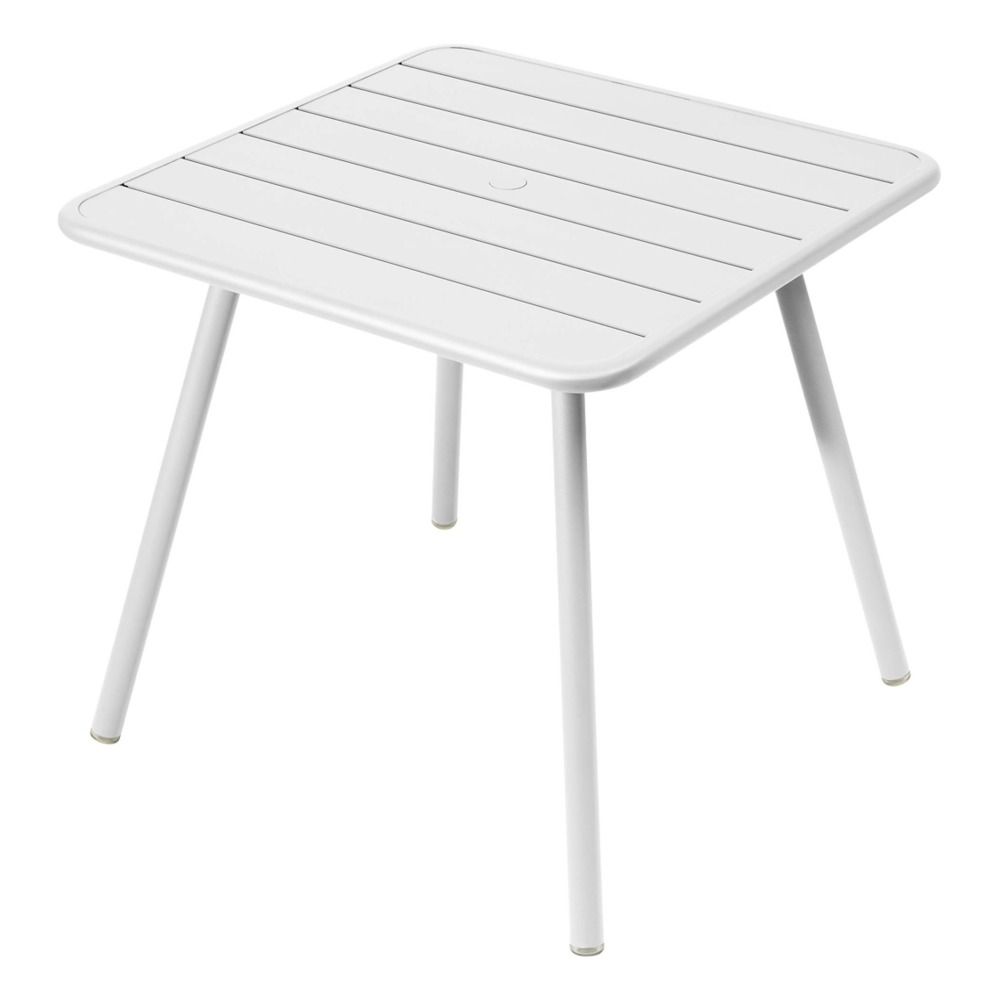 Fermob - Table Luxembourg 4 pieds 80x80 cm en aluminium - Blanc coton