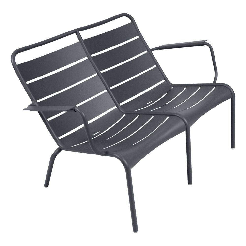 Fermob - Fauteuil bas duo Luxembourg en aluminium - Carbone