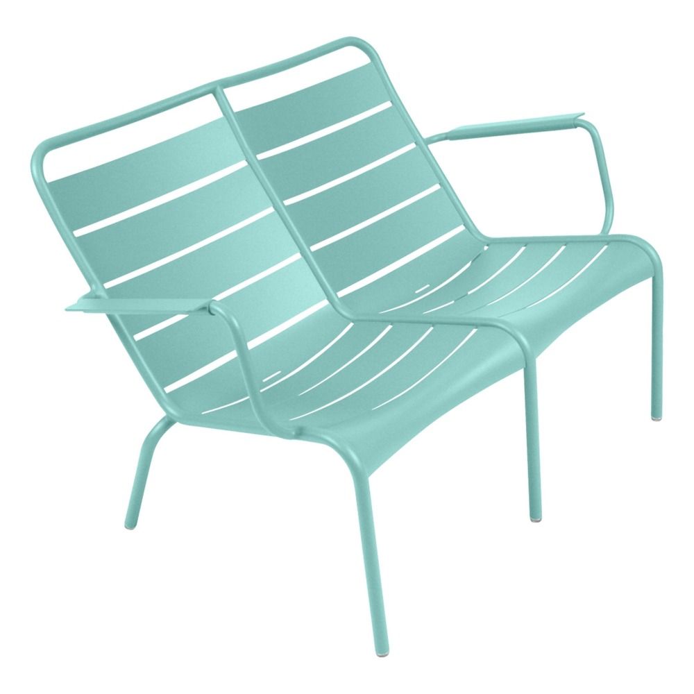 Fermob - Fauteuil bas duo Luxembourg en aluminium - Bleu Lagune