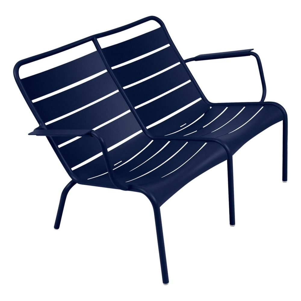 Fermob - Fauteuil bas duo Luxembourg en aluminium - Bleu abyss