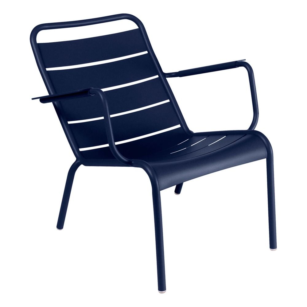 Fermob - Fauteuil bas Luxembourg en aluminium - Bleu abyss
