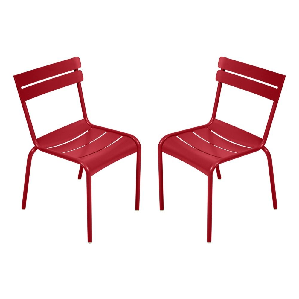 Fermob - Chaise Luxembourg en aluminium - Set de 2 - Coquelicot