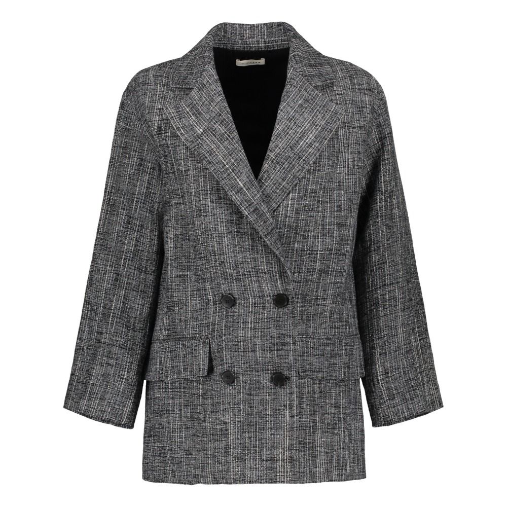 Masscob - Blazer Lin Carreaux - Fille - Bleu marine