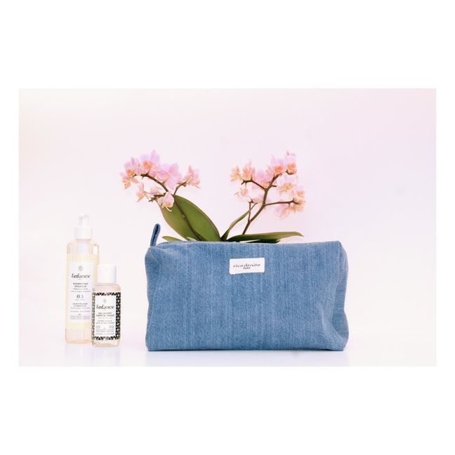 Trousse da Bagno Alma  in denim riciclato | Blu denim chiaro