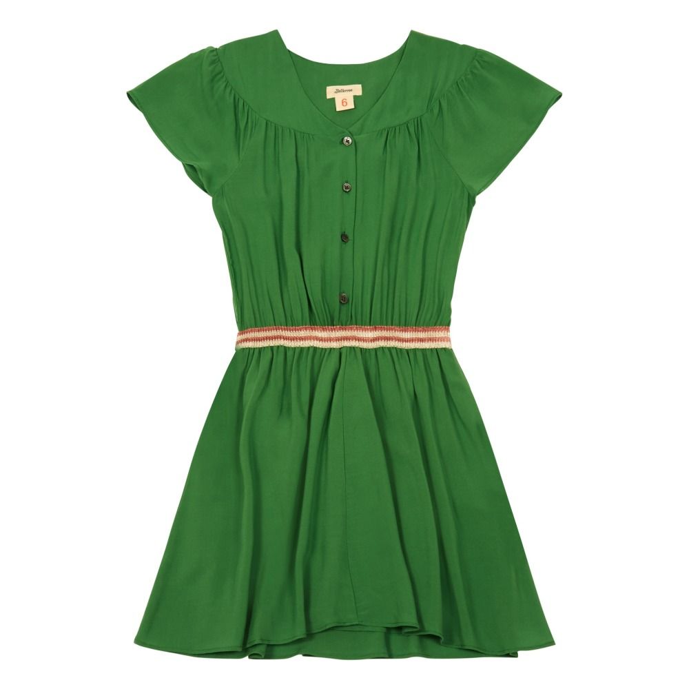 Bellerose - Robe Boutonnée Taille Elastique Alies - Fille - Vert prairie