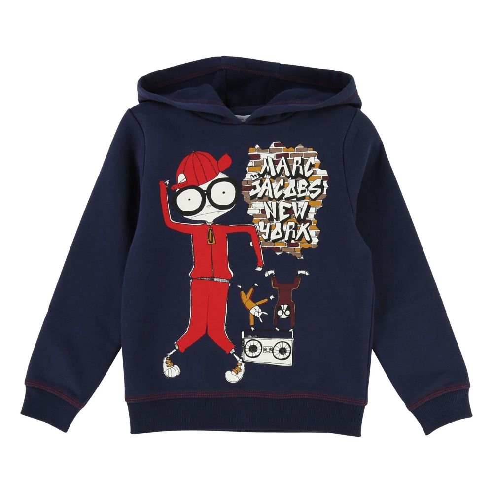 Suéter Capucha Mister Marc Hip Hop Azul Noche Little Marc Jacobs Suéter Capucha Mister Marc Hip Hop Azul Noche Little Marc Jacobs