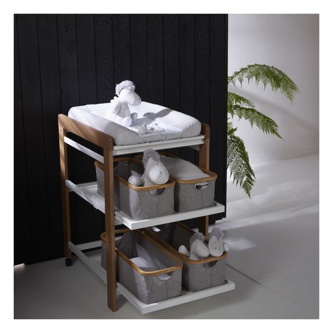 Changing Table Bamboo and Cotton Storage Basket 
