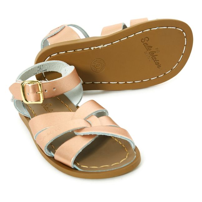 Salt-Water Original Waterproof Leather Sandals Pink Gold