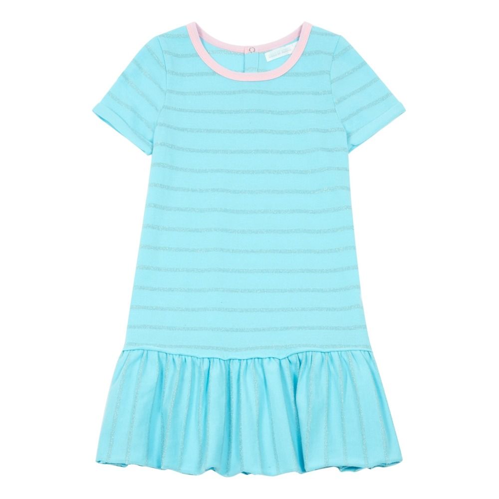 Oaks of acorn - Robe T-Shirt Rayée Volants Lorraine - Fille - Bleu pâle