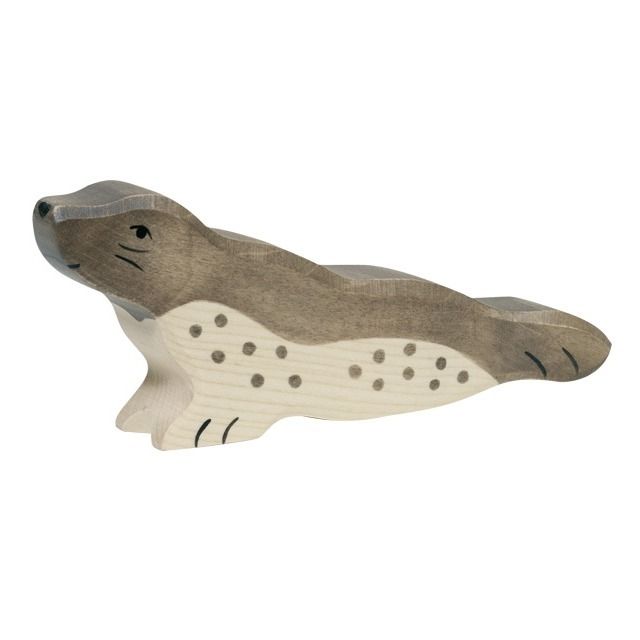 Wooden Seal Figurine