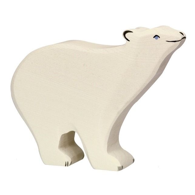 Holztiger - Figurine en bois ours polaire - Blanc