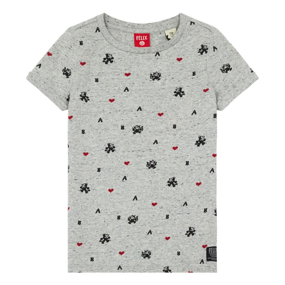 Scotch & Soda - T-Shirt Scotch & Soda x Felix Ams Blauw All Over - Fille - Gris chiné