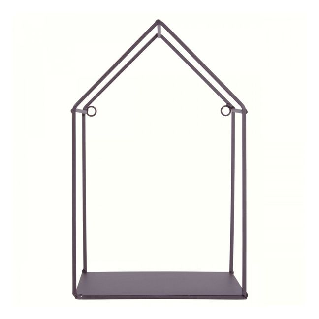 Mensole casa in metallo -Set da 2 | Nero