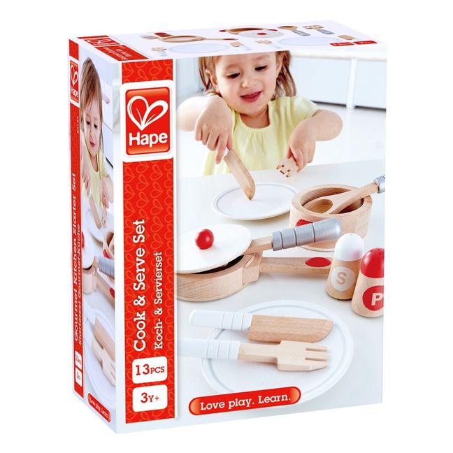 Juego de comiditas de madera - Set de 13 accesorios