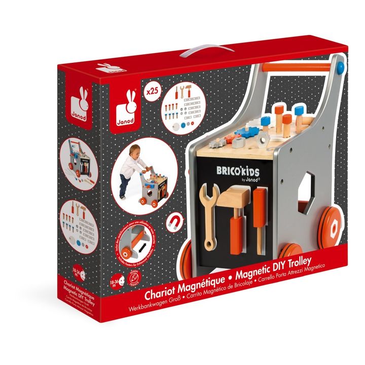 Carrito magnético Brico'Kids de madera con 25 accesorios- Imagen del producto n°7