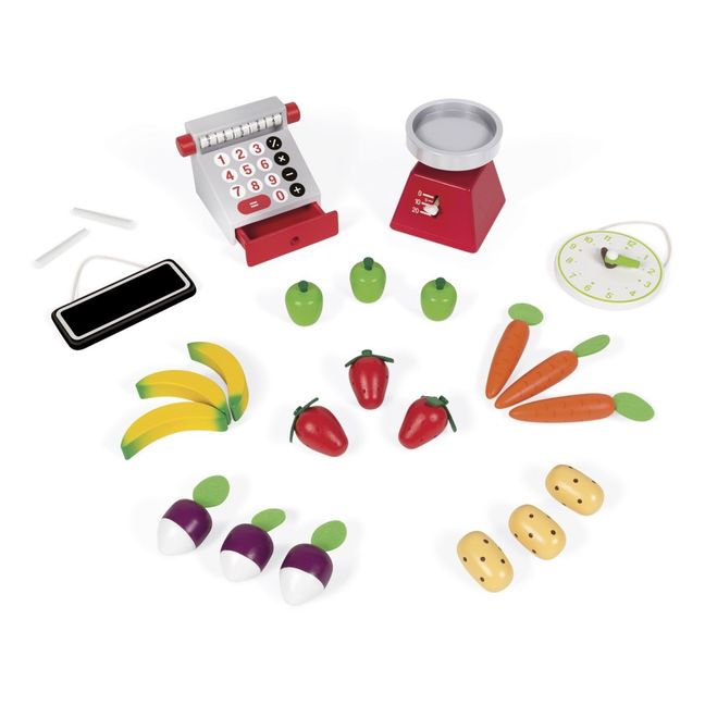 Epicerie Green Market en bois avec 32 accessoires