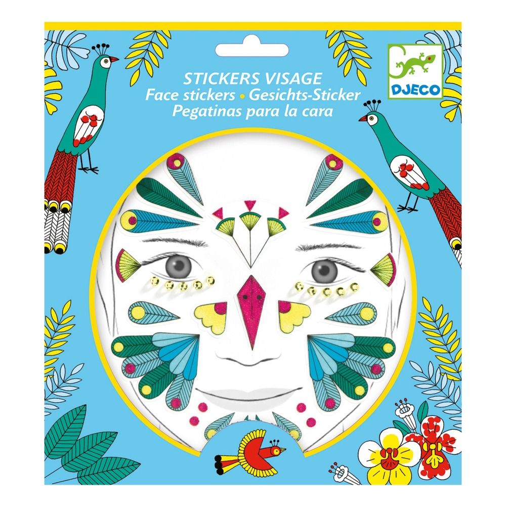 Djeco - Stickers pour le visage Oiseau - Multicolore