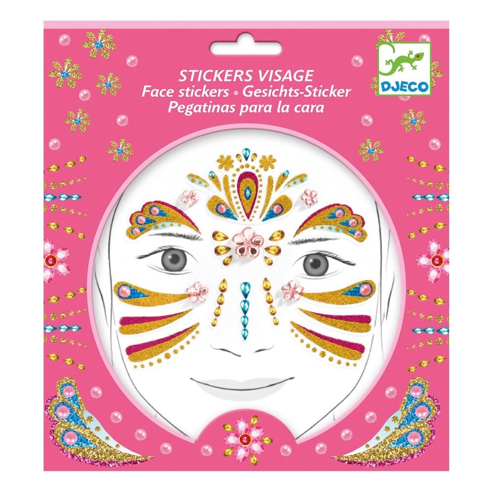 Djeco - Stickers pour le visage Princesse Or - Multicolore